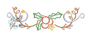 Christmas Holly Swag Swirl Machine Embroidery Design