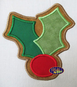 Christmas Holly Mistletoe Cookie Machine Applique Embroidery Design