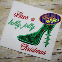 Sexy Christmas Holly Heels Heel Applique Embroidery Designs Design