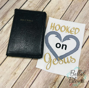 Hooked on Jesus Fishing lure Religious bean Machine Embroidery Design 5x7