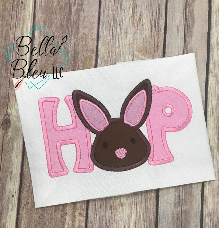 Hop Easter Bunny saying Machine Embroidery design 8x12