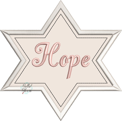 Hope Star Religious Machine Applique Embroidery Design