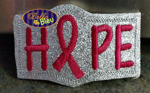 ITH in the hoop Breast Cancer Hope Headband topper Slider machine embroidery
