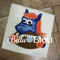 Broncos Football Mascot, Colts Football Mascot Applique machine embroidery
