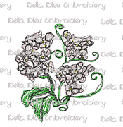 Hydrangea 3 Flower Scribble