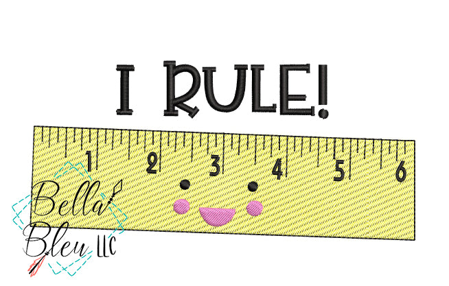 I Rule Sketchy Ruler back to school machine embroidery design – Bella ...