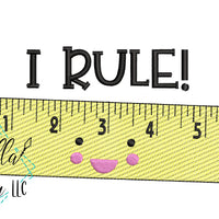I Rule Sketchy Ruler back to school machine embroidery design