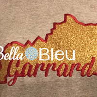 State of Kentucky & Garrard signature applique machine embroidery design