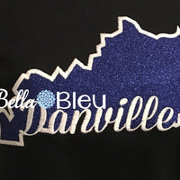 State of Kentucky & Danville signature applique machine embroidery design