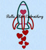 Take me to the Moon Valentine Rocket Applique Embroidery Designs Design Monogram