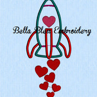 Take me to the Moon Valentine Rocket Applique Embroidery Designs Design Monogram