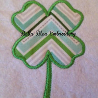 Four 4 Leaf Clover St Patty's Shamrock design Embroidery Applique Design Monogram