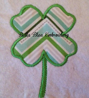 Four 4 Leaf Clover St Patty's Shamrock design Embroidery Applique Design Monogram
