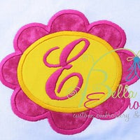 Floral Flower Monogram Frame Machine Applique Embroidery Design