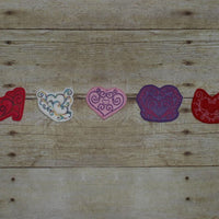 ITH In the hoop felties feltie Heart Designs for Clippies machine embroidery