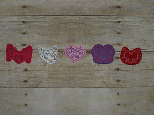 ITH In the hoop felties feltie Heart Designs for Clippies machine embroidery