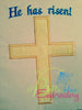 He Is Risen Easter Cross Applique Machine Embroidery Design
