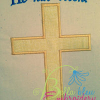 He Is Risen Easter Cross Applique Machine Embroidery Design