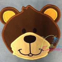 Zoo Animal Black Bear Applique Embroidery Designs Design