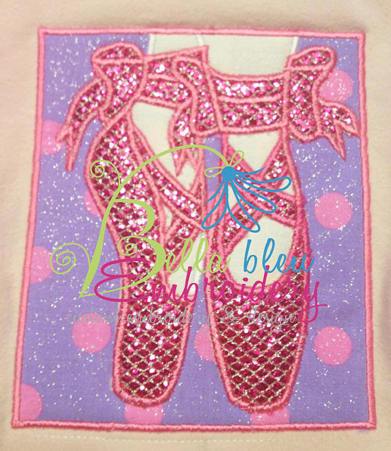 Ballerina Ballet Shoes Applique Embroidery Designs Design Princess