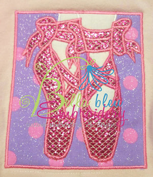 Ballerina Ballet Shoes Applique Embroidery Designs Design Princess