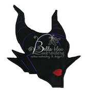 Evil Villain Maleficent Silhouette Applique Embroidery Designs Design