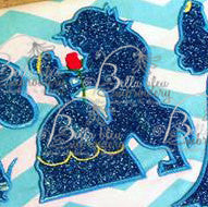Princess and Beast Silhouette Applique Embroidery Designs Design Beauty