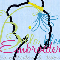 Bella Princess Silhouette Applique Embroidery Designs Design