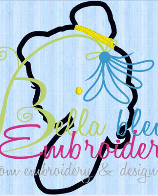 Bella Princess Silhouette Applique Embroidery Designs Design