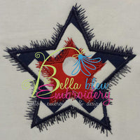 Double Star Monogram Applique Embroidery Designs Design 4th of July
