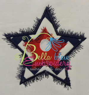Double Star Monogram Applique Embroidery Designs Design 4th of July