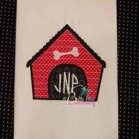 Monogram Dog House Applique Machine Embroidery Design