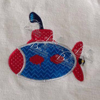 Submarine Sub Applique Embroidery Designs Design Monogram