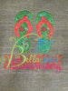 Summer time Beach Flip Flops Applique Embroidery Designs Design