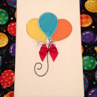 Birthday Party Balloons Embroidery Applique designmachine embroidery