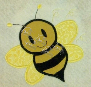 Bumble Bee Applique Embroidery Designs Design 4 sizes