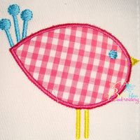 Modern Little Bird Applique and Fill Embroidery Designs Design 4 sizes
