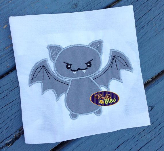 Halloween Adorable Vampire Bat Machine Applique Embroidery Design