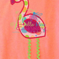Flamingo Bird Applique and Fill Embroidery Designs Design 4 sizes