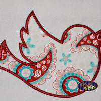 Blue Bird Outline Silhouette Applique and Fill Embroidery Designs Design