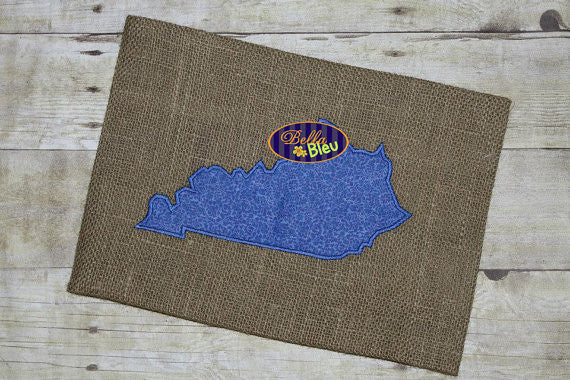 Kentucky State Applique Embroidery Design Monogram