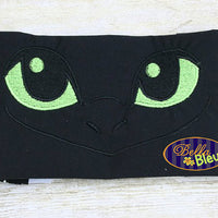Dragon Eyes Teeth Filled Machine Applique Embroidery Designs for Towel or Tee