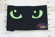 Dragon Eyes Teeth Filled Machine Applique Embroidery Designs for Towel or Tee