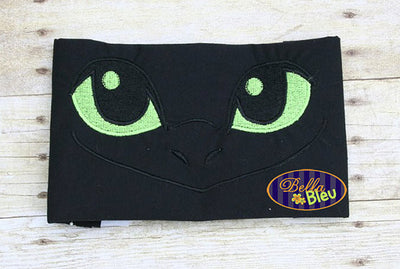 Dragon Eyes Teeth Filled Machine Applique Embroidery Designs for Towel or Tee