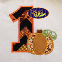 One First Fall Pumpkin Birthday Party Embroidery Applique