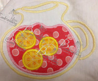 Sweet Ice Tea Lemonade Margarita Pitcher Machine Embroidery Design