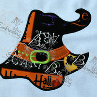 Halloween Witch Witches Hat Machine Applique Embroidery Design