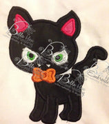 Halloween Vampire Kitty Cat Machine Applique Embroidery Design