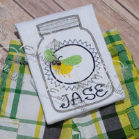 Look out Lightning Bug and Mason Jar Applique Embroidery Design