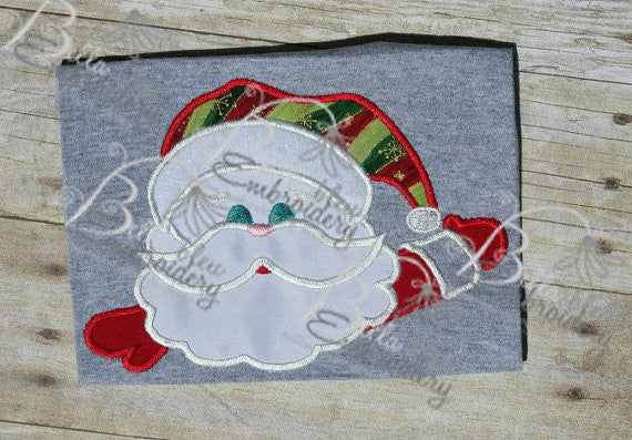 Santa Claus Face Machine Applique Embroidery Design